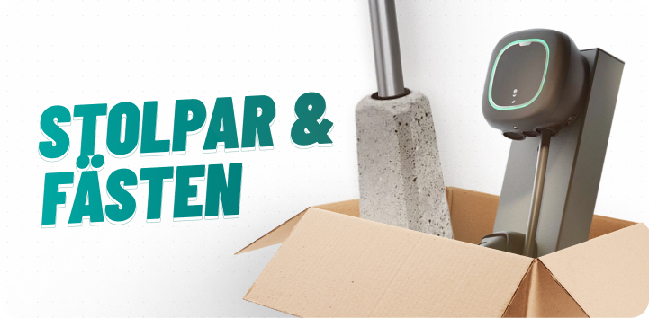 laddstolpar och stolpfästen till laddbox