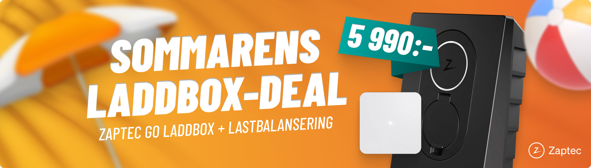 Zaptec Go laddboxpaket med Zaptec Sense lastbalanserare kampanj