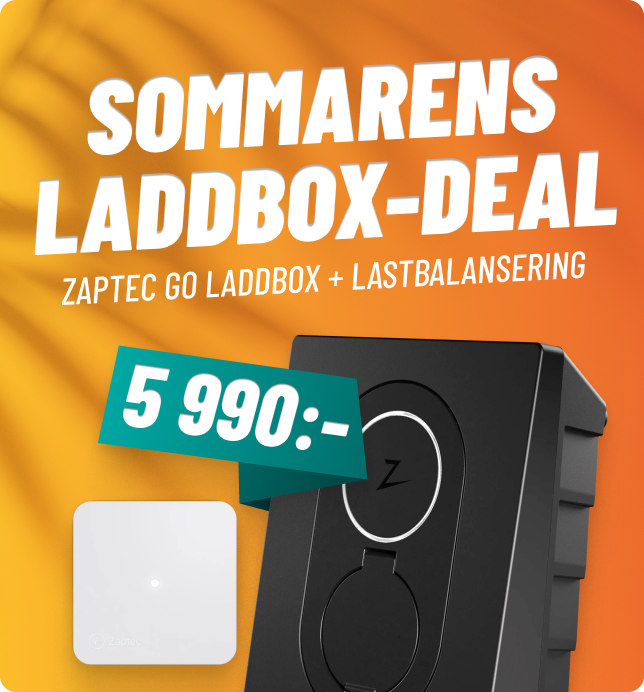 Zaptec Go laddboxpaket med Zaptec Sense lastbalanserare kampanj