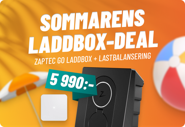 Zaptec Go laddboxpaket med Zaptec Sense lastbalanserare kampanj