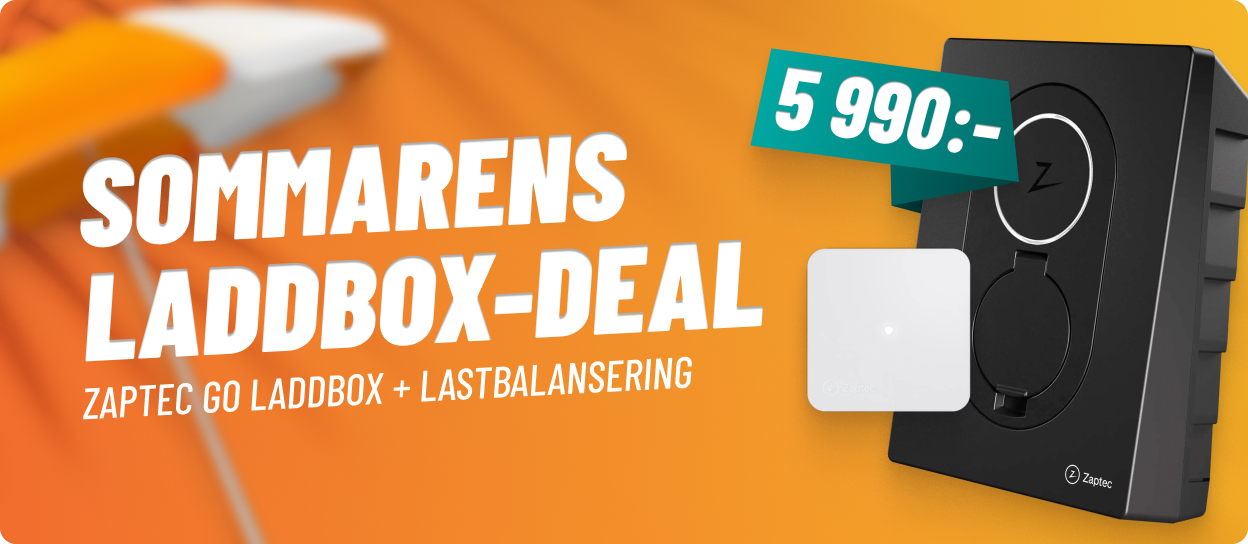 Zaptec Go laddboxpaket med Zaptec Sense lastbalanserare kampanj