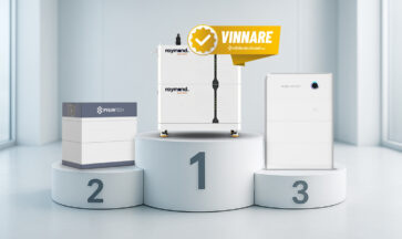 bästa hemmabatterierna, Raymond Solid State, Pylontech Force H3 och Sigenergy Sigenstor på vinnarpodium